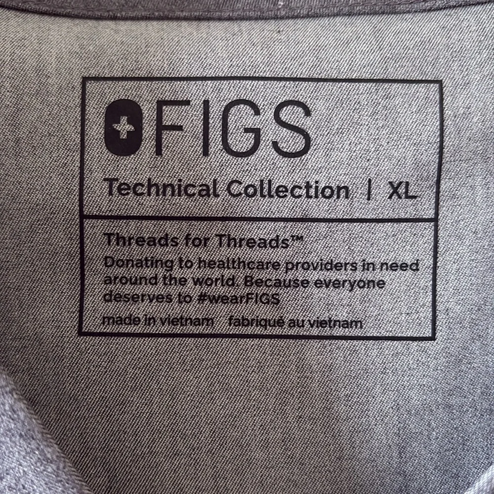Fig EUC Catarina Gray One Front Pocket Scrub top size XL